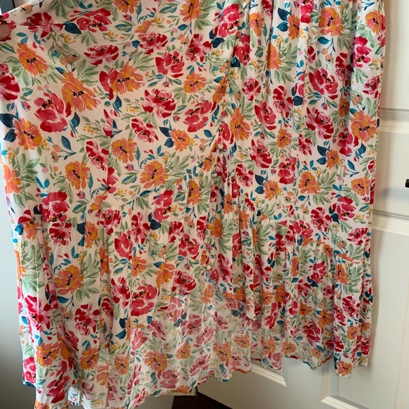 NWT TORRID Women’s Ivory Ditsy Floral Gauze Button Front Tea-Length Dress Sz 2X - Picture 8 of 16